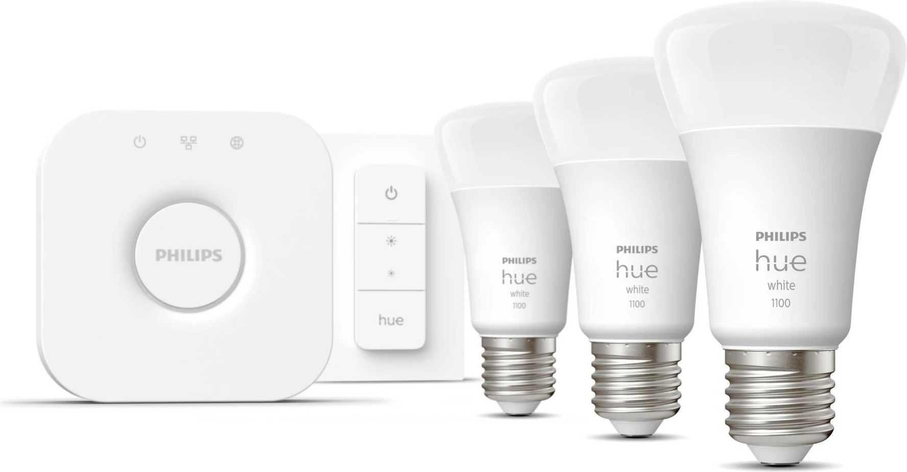 Llampa e mençur Philips Hue White Starter kit, 3 E27, Bluetooth/Zigbee, e bardhë