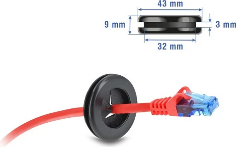 Kalues kablli DeLOCK Ø38 mm, plastikë, i zi