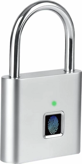 Katanac me gjurmë gishti BECOOL BCPL22M1, USB karikim, waterproof, argjendtë