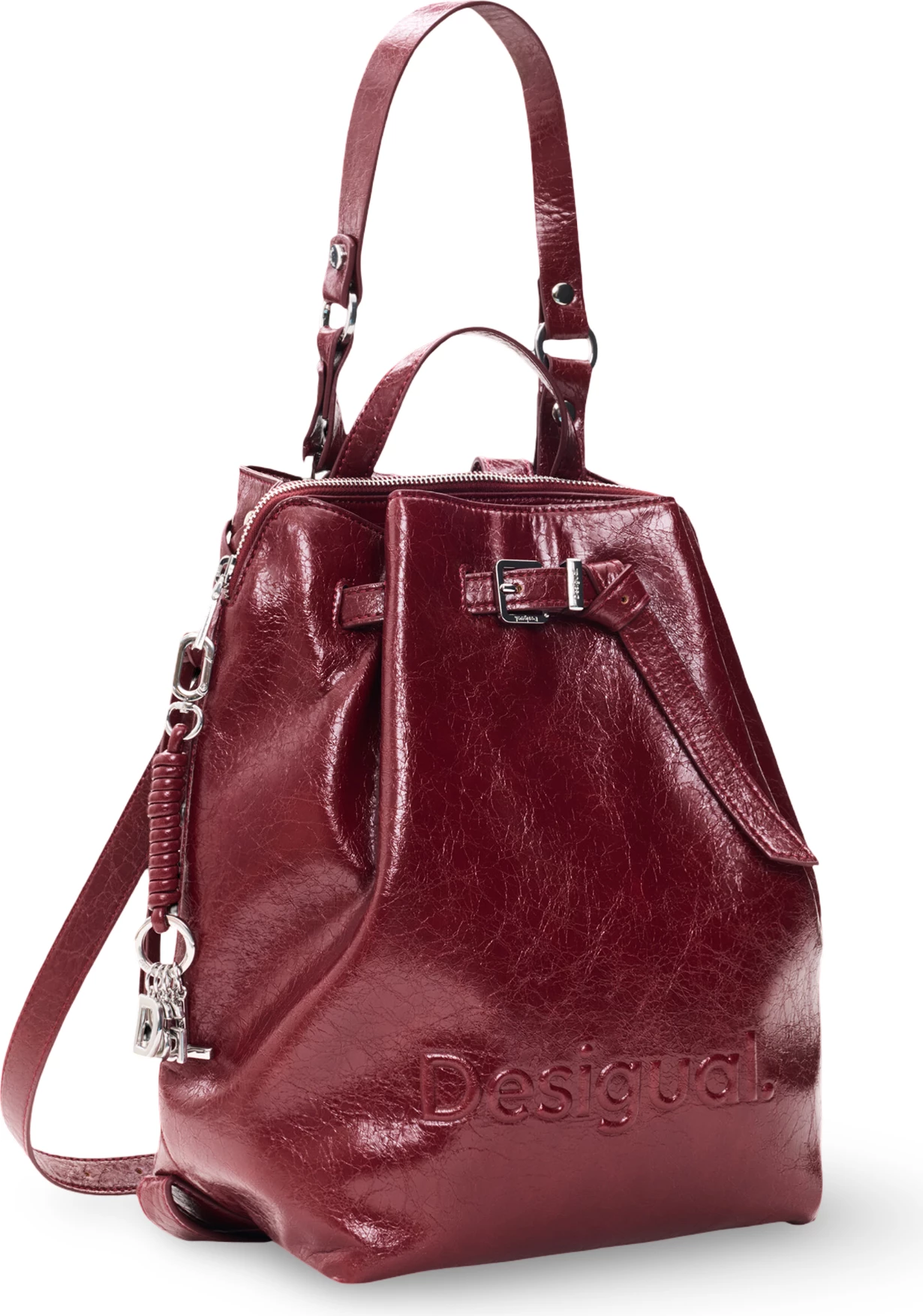 Çantë shpine Desigual BACK_HALF LOGO LUENA NF 26WAKP14 për femra, e kuqe