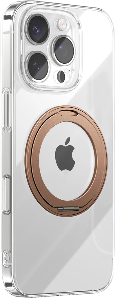 Mbështjellës Joyroom JR-16JL6 për iPhone 16 Pro, ultra i hollë 1.3 mm, magnetik MagSafe me unazë 360°/qëndrues, PC + metal, ari