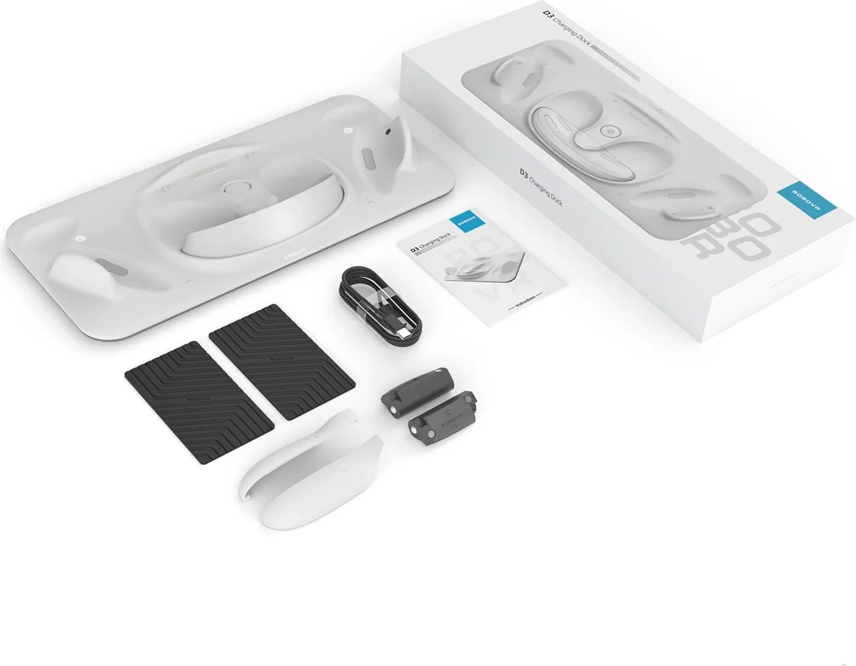 Dok karikues VR, BoboVR D3, për Meta Quest 3, PD 45W, 2 porta, e bardhë