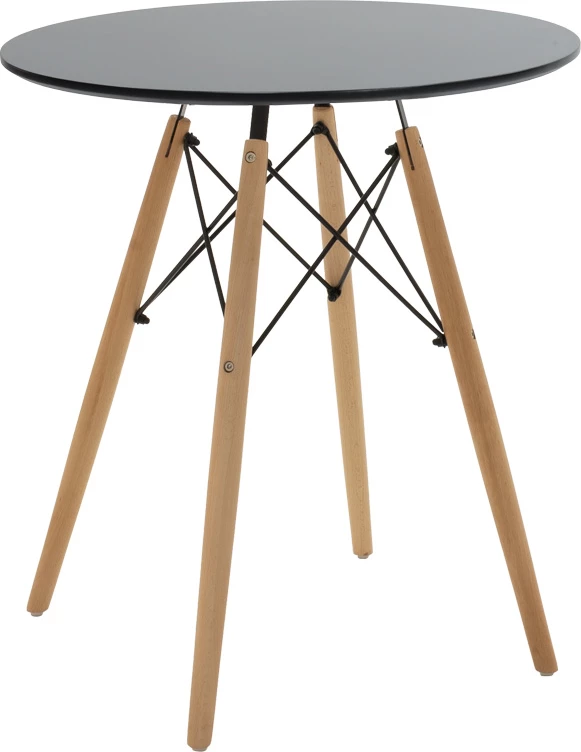 Set tavoline me dy karrige Julita-Bella, MDF, ngjyrë e zezë-natyrale, D60x73cm