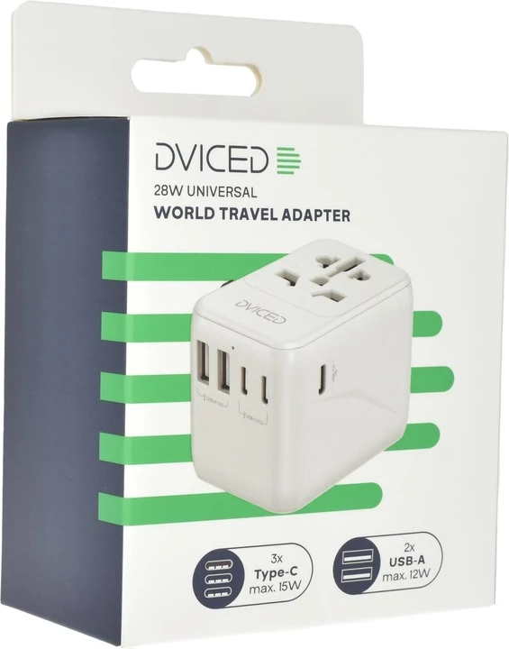 Dviced Universal travel adapter 28W - White