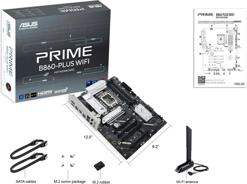 Pllakë amë ASUS PRIME B860-PLUS WIFI, ATX, Intel B860, Wi-Fi 6E
