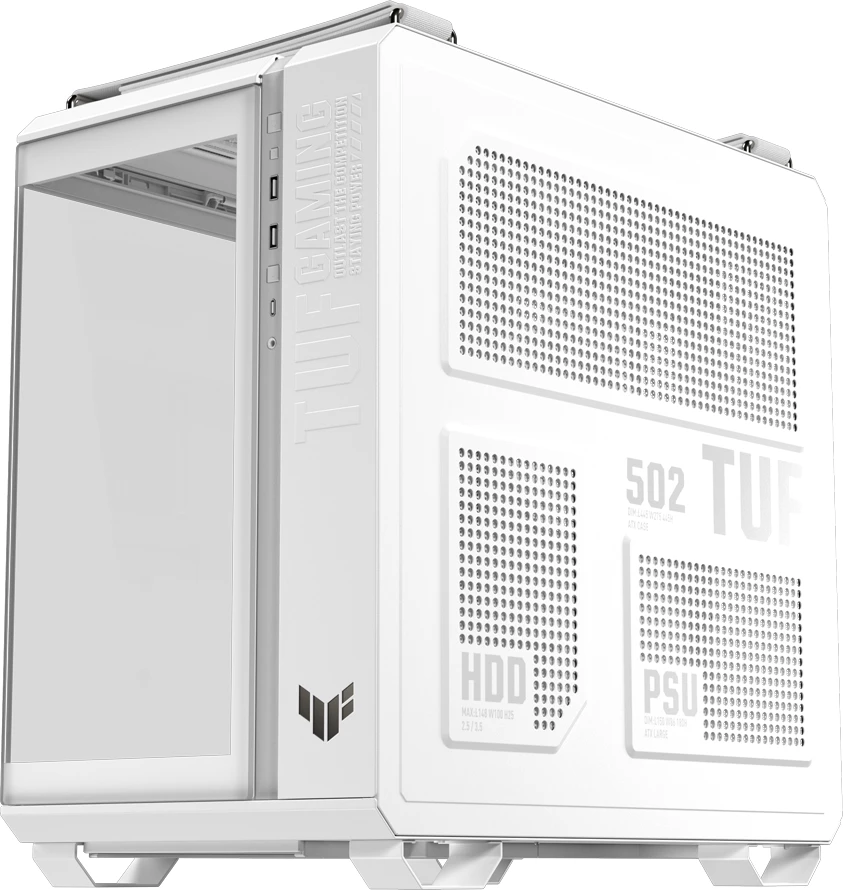 Kasë ASUS TUF Gaming GT502 Horizon ARGB ATX Midi Tower, 4 ventilatorë ARGB + hub, xham i kalitur, USB Type-C, e bardhë