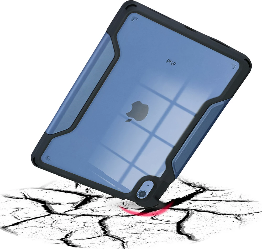 Mbështjellës për tablet DEQSTER Rugged MAX, për iPad 10.9" (Gen 10), flip case, me stand, blu