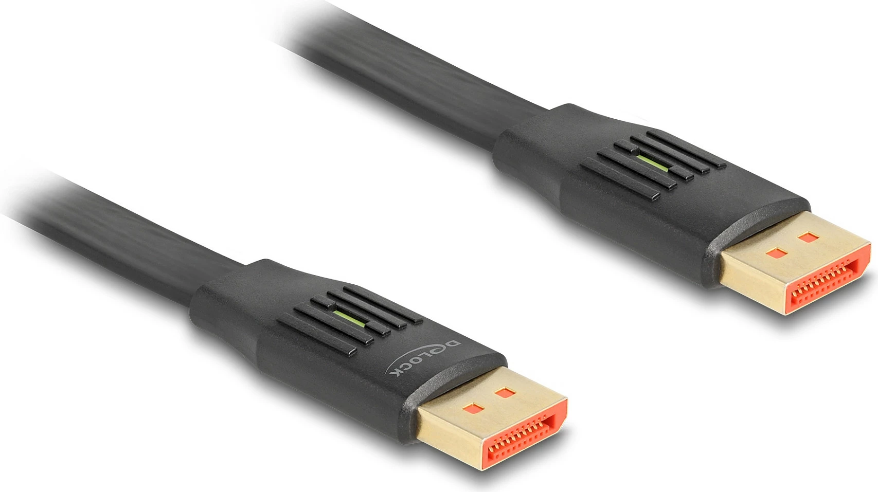 Kabllo DisplayPort DeLOCK 8K 60Hz 2m, flat ribbon, DP 1.4, HDR, e zezë