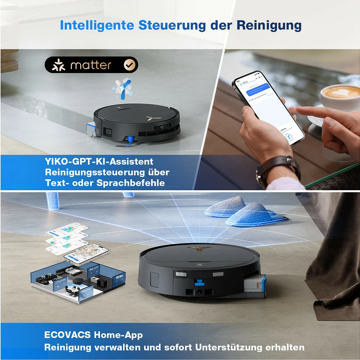 Fshesë robotike ECOVACS Deebot X9 Pro Omni, me larje dyshemeje, stacion bazë, e zezë