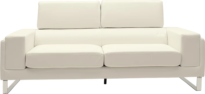 Divan treshe Shea PU, fildish-inox, 198x80x87cm