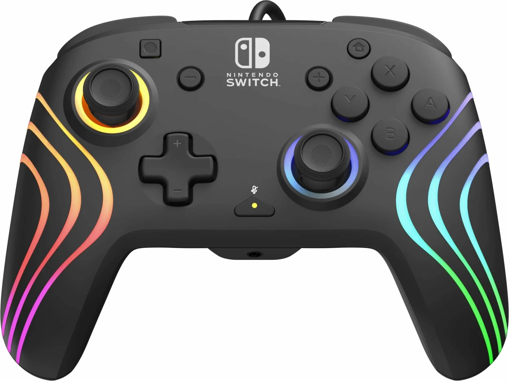 Kontroller me kabllo PDP Afterglow Wave për Nintendo Switch/Switch 2, RGB, i zi