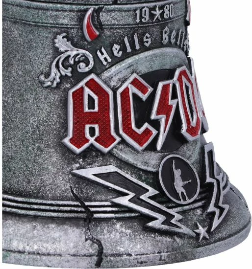 Kuti dekorative Nemesis Now AC/DC Hells Bells, resin, me hapësirë të fshehtë ruajtjeje, gri/zi
