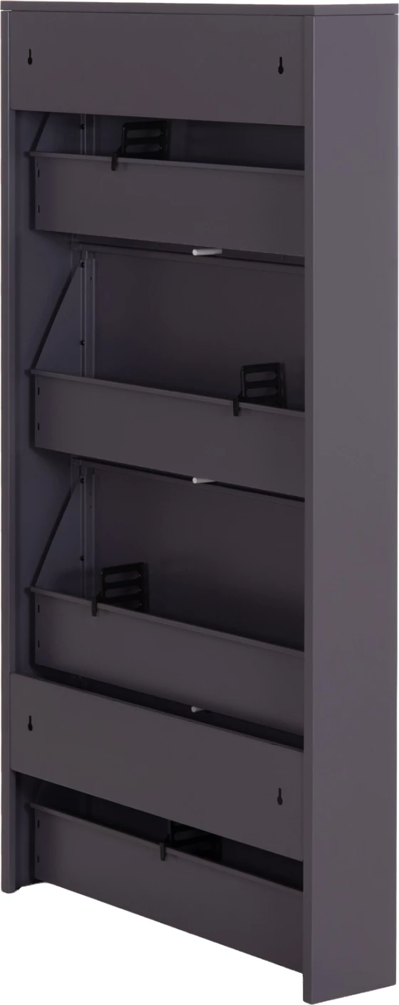 Dollap këpucësh metalik STARK, ngjyrë antracit, 4 dyer magnetike, FH6634.03, 71x15x137cm