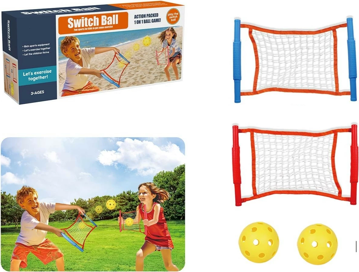 Lojë volejbolli plazhi për fëmijë Madej Switch Ball, set me rrjetë dhe 2 topa, shumëngjyrëshe