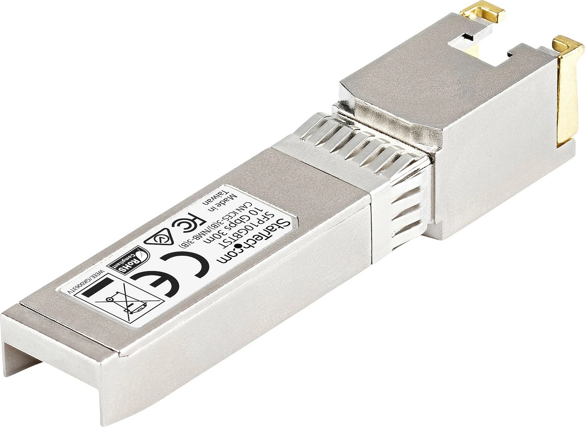 Modul SFP+ StarTech SFP10GBTCST, kompatibil me Cisco, 10GbE 10GBASE‑T, RJ45, 30 m, i argjendtë