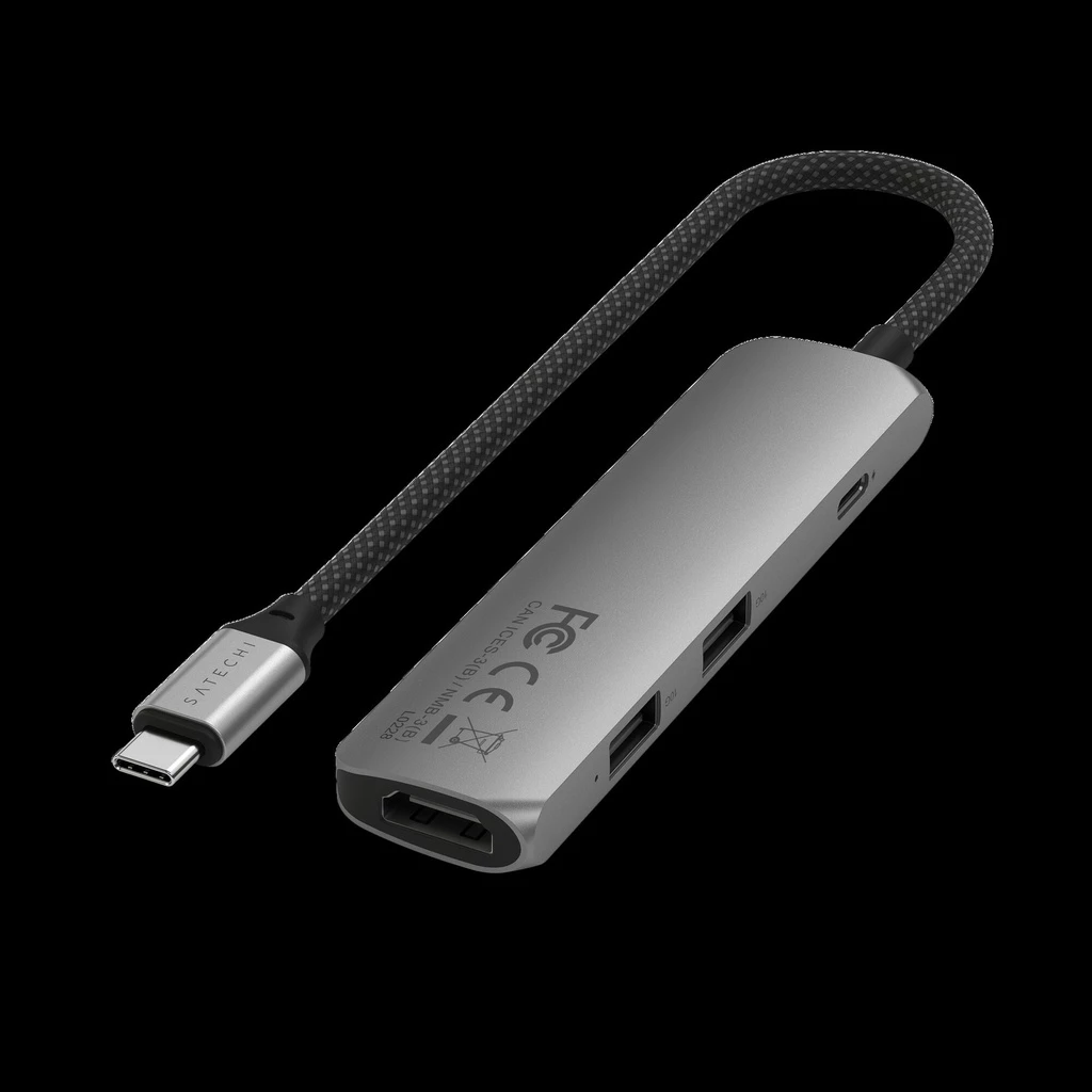 Satechi 4-in-1 USB-C Slim Multiport Adapter 4K - Space Grey