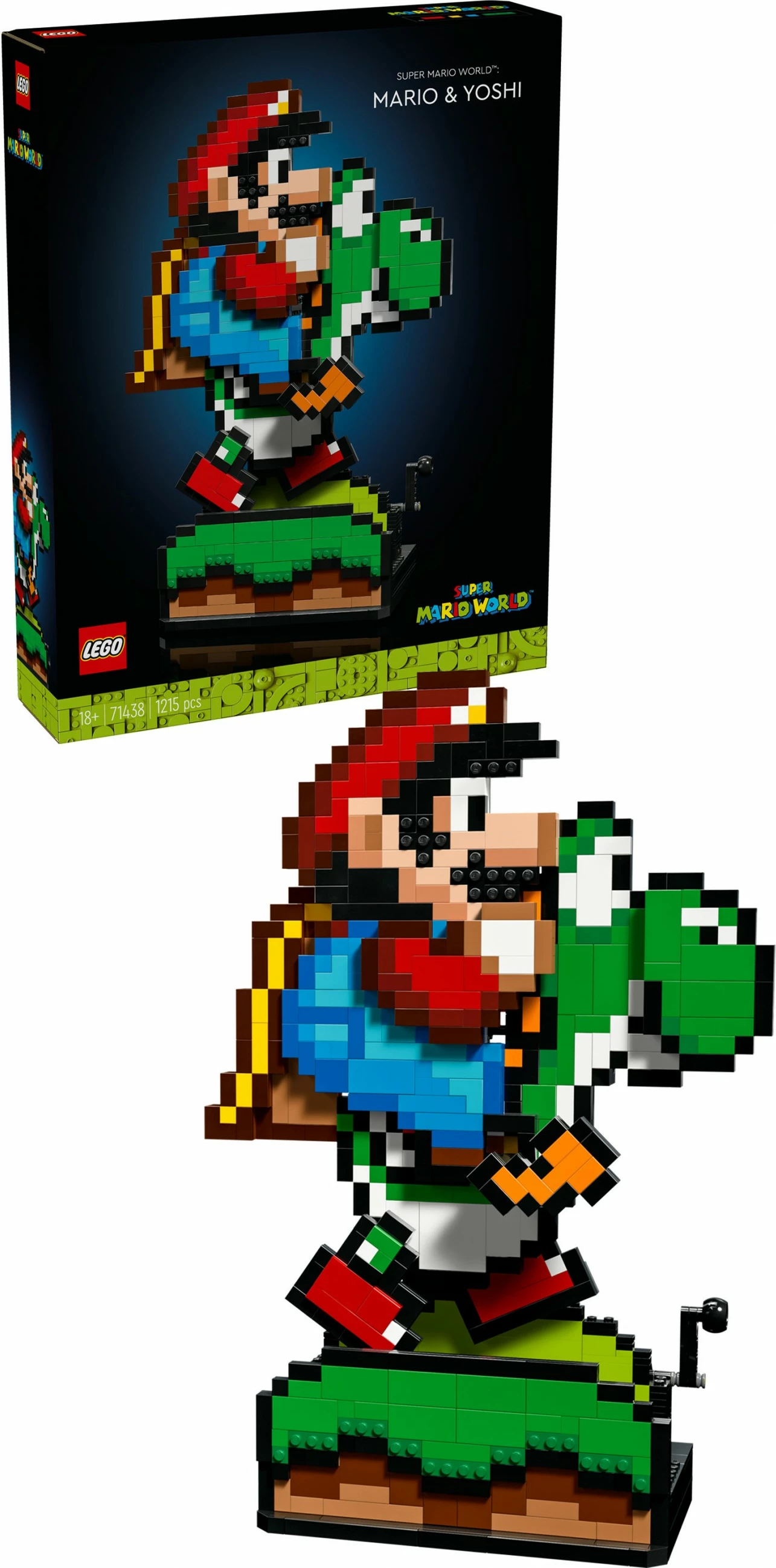 Set ndërtimi LEGO Super Mario World Mario & Yoshi, 1215 copë, plastikë, shumëngjyrësh