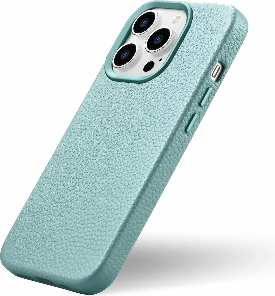 Mbështjellës iCarer Litchi Premium për iPhone 14 Pro Max me MagSafe, Lëkurë, Gjelbër