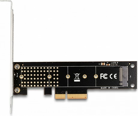 Kartë adapter PCIe x4 DeLOCK për NVMe M.2 Key M (2230-22110), PCIe 4.0, Low Profile, e zezë/metalike