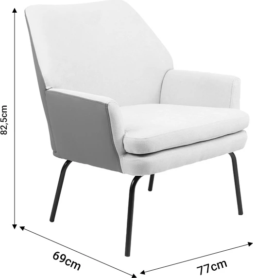 Fotelje Kieran, material stof, këmbë të zeza, 67x89x86cm