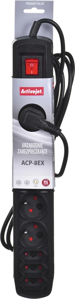 Kabllo vazhduese me mbrojtje nga mbitensioni Activejet APN-8G/3M-BK, e zezë