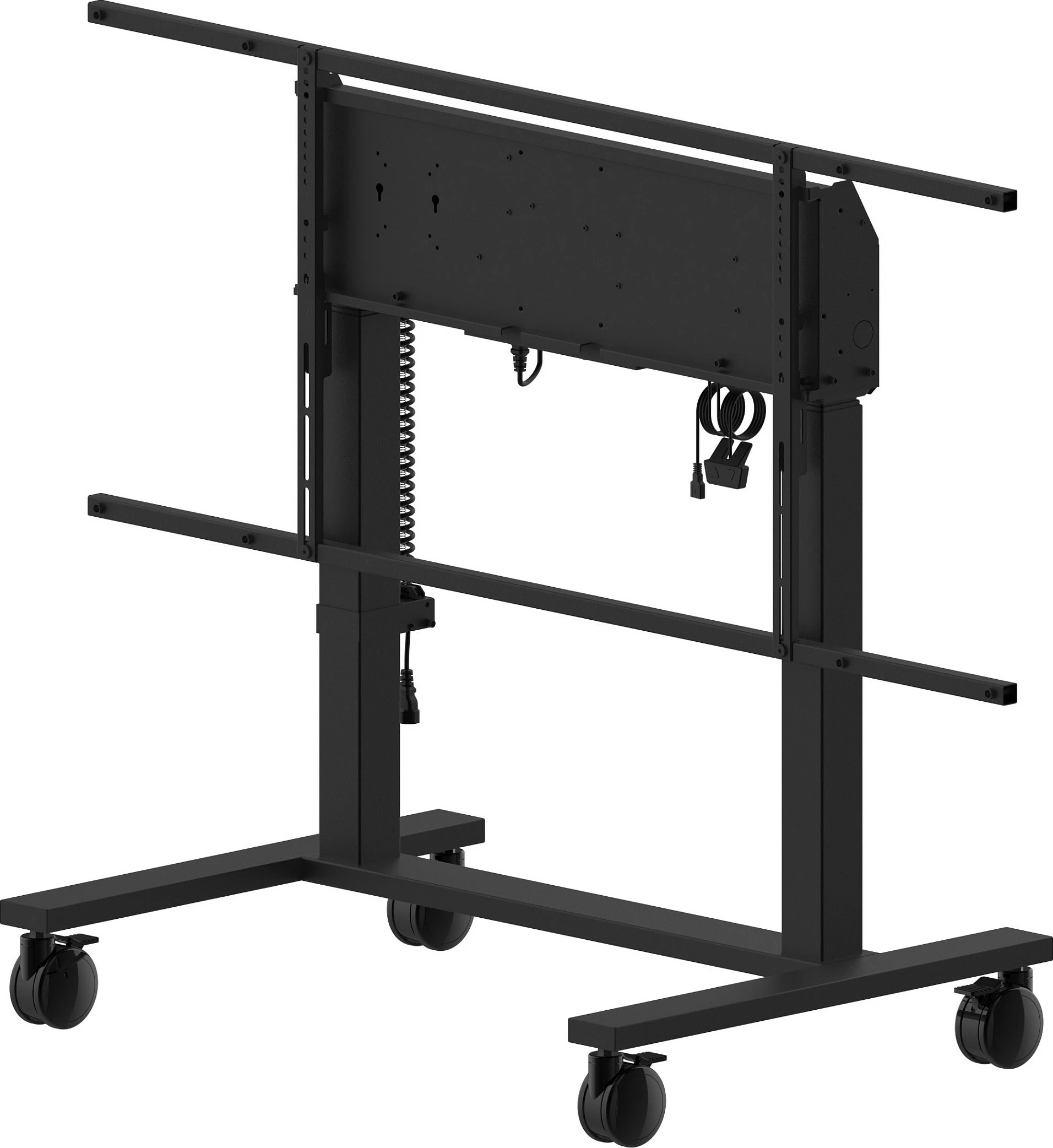 Stativ dyshemeje me rrota iiyama Rollwagen, VESA 800x600, rregullim elektrik lartësie 850-1800mm, 55"-105", 120kg, i zi