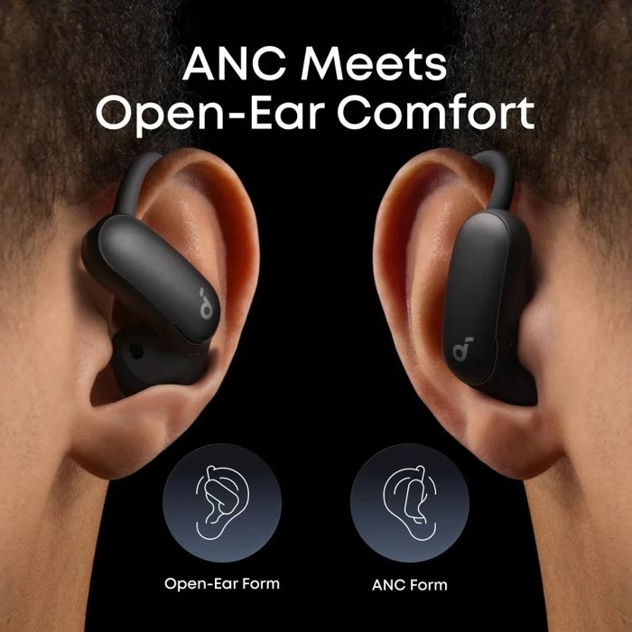 Kufje ANKER Soundcore AeroFit 2 Pro, Open-Ear/ANC, Hi-Res Audio LDAC, zezë