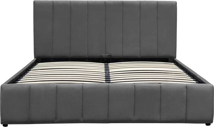 Krevat Snuggle me hapsirë për depo, kadife, antracit, 160x200cm