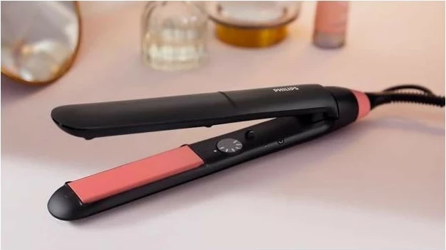 Drejtuese flokësh Philips StraightCare Essential BHS376/00, e zezë/rozë