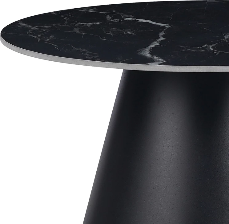 Tavolina anësore Fabrin Inart, gur i sinteruar, metal i zi, set