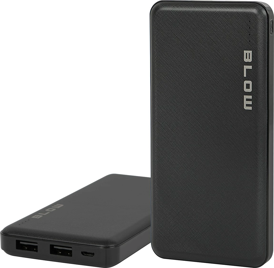 Power bank, BLOW, PB10A 10000mAh, 2x USB deri 2.1A, zi, set me kabllo