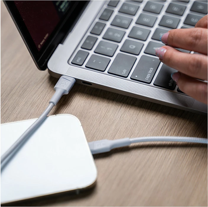 Kabllo USB-C në Lightning Green Cell, 1m, 480 Mbit/s, e bardhë
