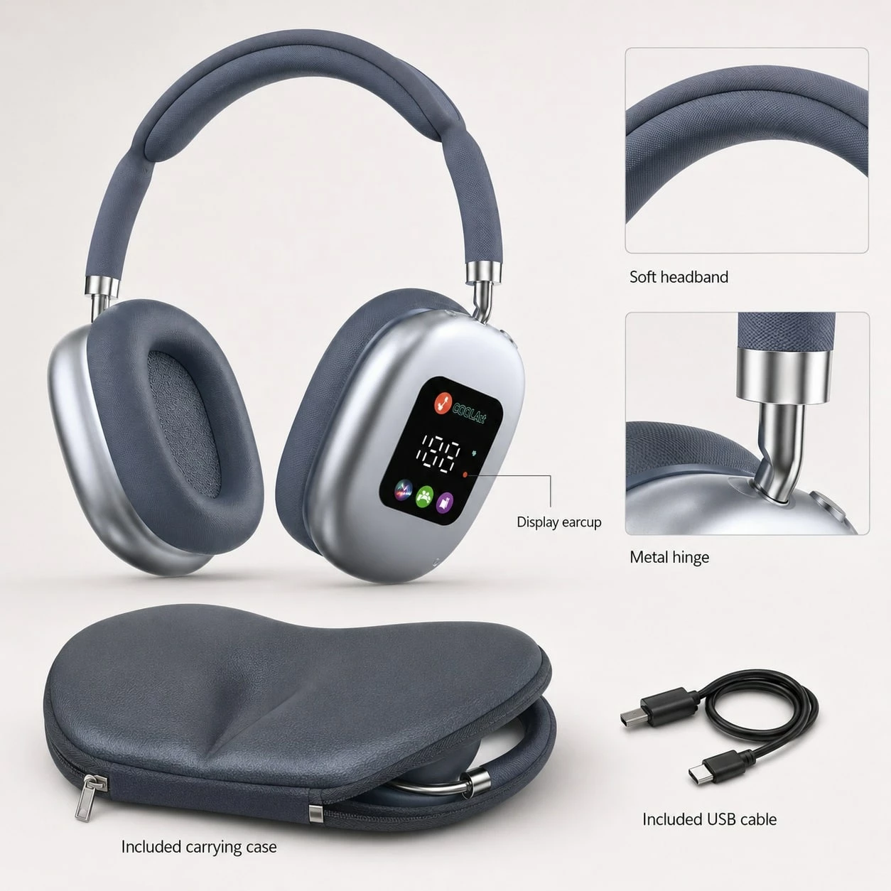 Kufje Wireless me ekran touch, Art AKZ Max600 Over-Ear me Super Bass