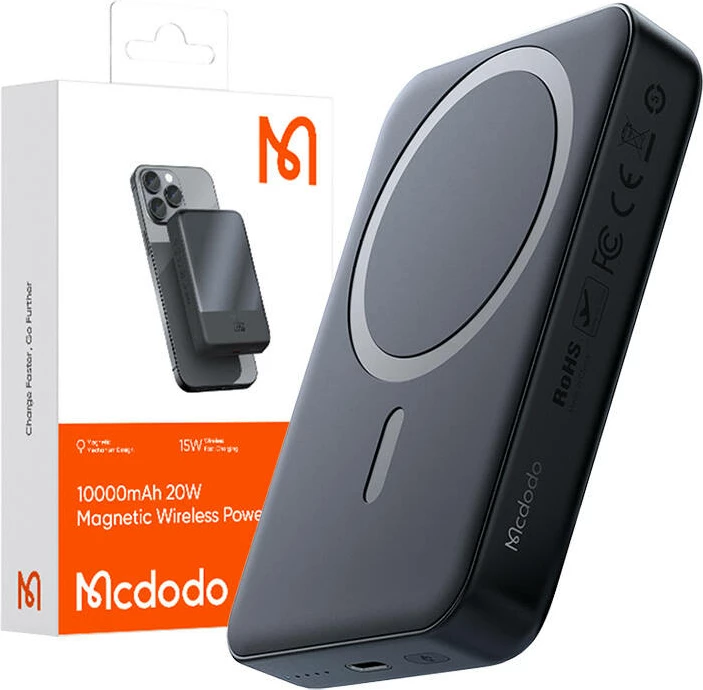 Powerbank Mcdodo MC-4261, 10000mAh, 20W, magnetik, e zezë