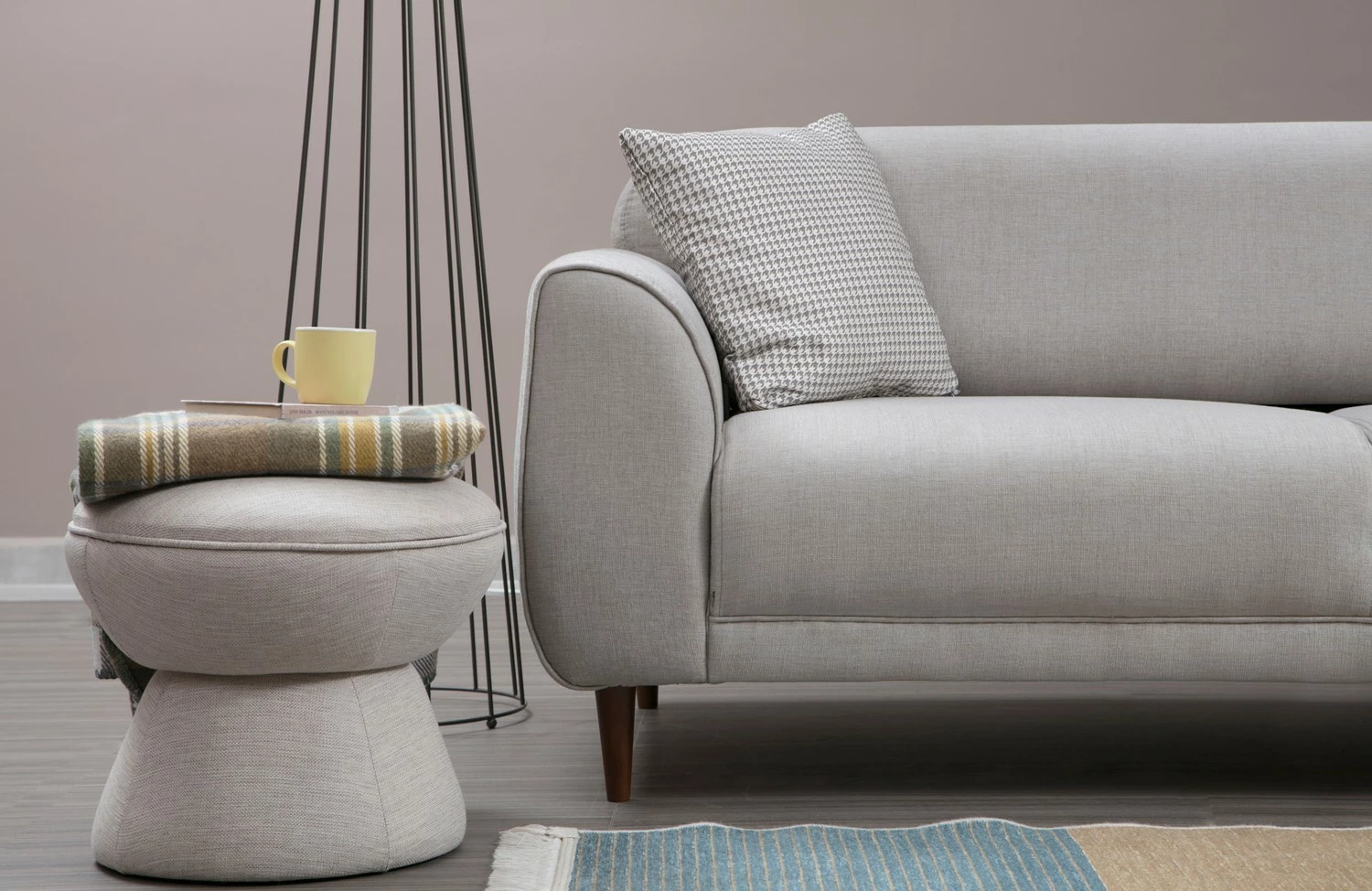 Kënd divan-krevat Atelier del Sofa, kënd i djathtë, bezhë