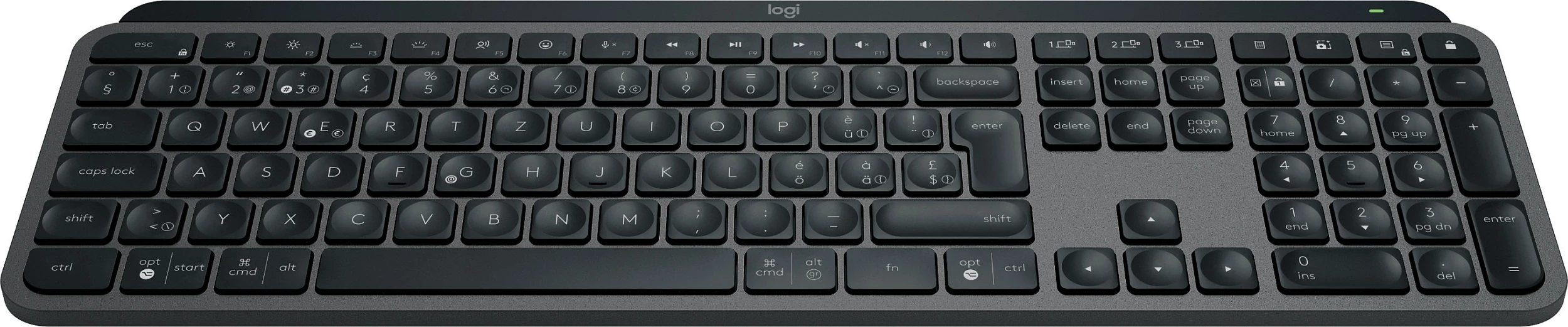 Tastierë Logitech MX Keys S, wireless, QWERTZ, LED, graphite