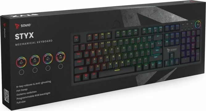 Tastierë mekanike gaming Savio, e zezë