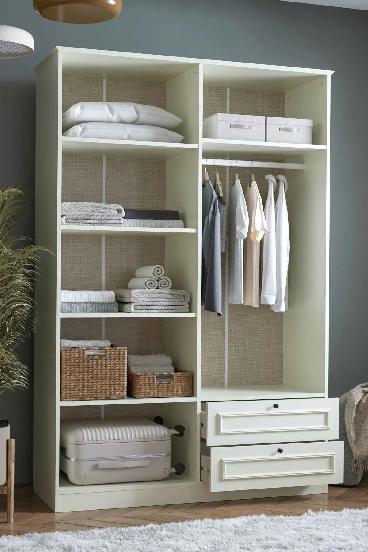 Dollap për rroba, ngjyrë e bardhë, Skye Decor Mira 210