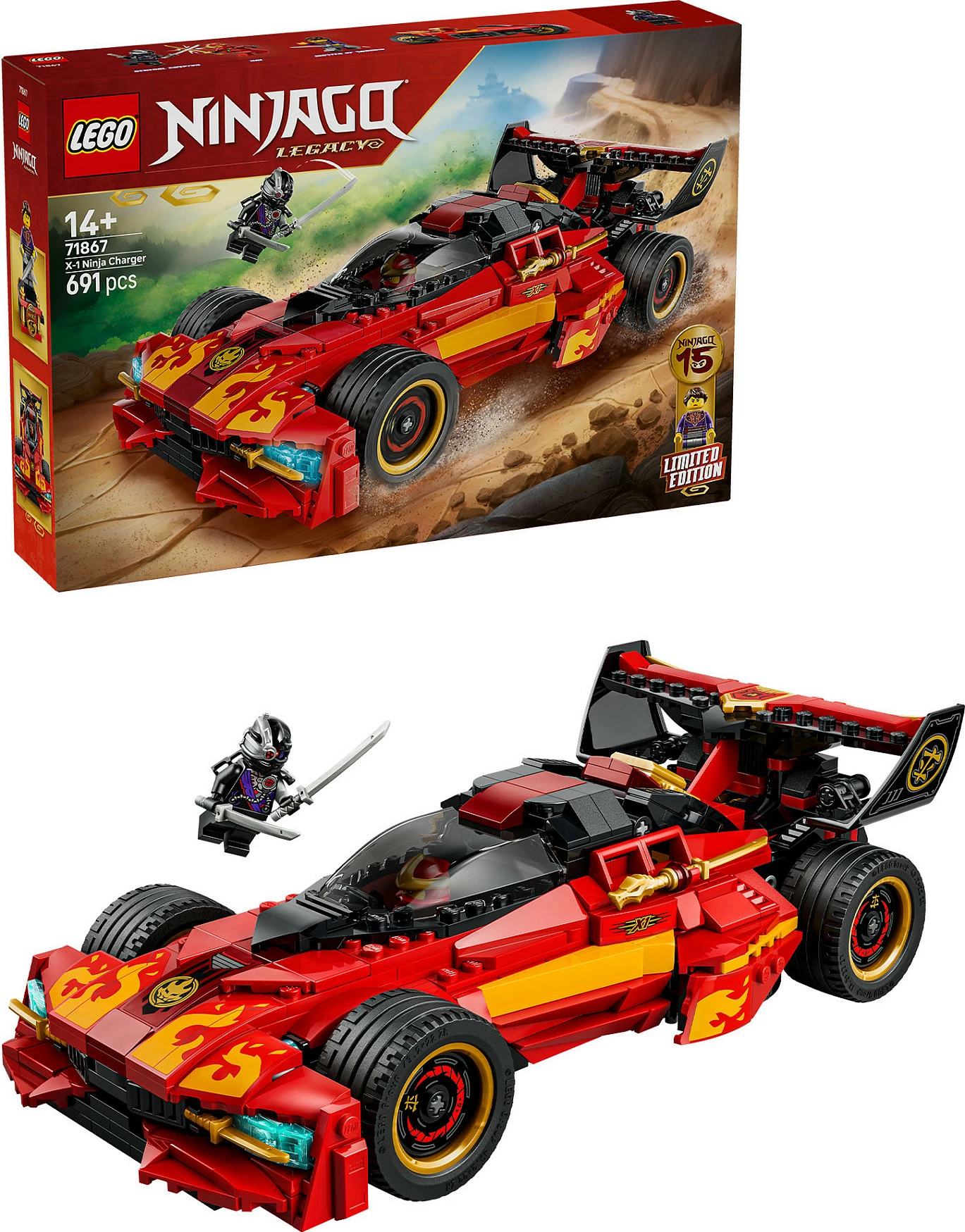Set ndërtimi LEGO NINJAGO Legacy 71867 X-1 Ninja Supercar (15-vjetori), 691 copë, shumëngjyrësh