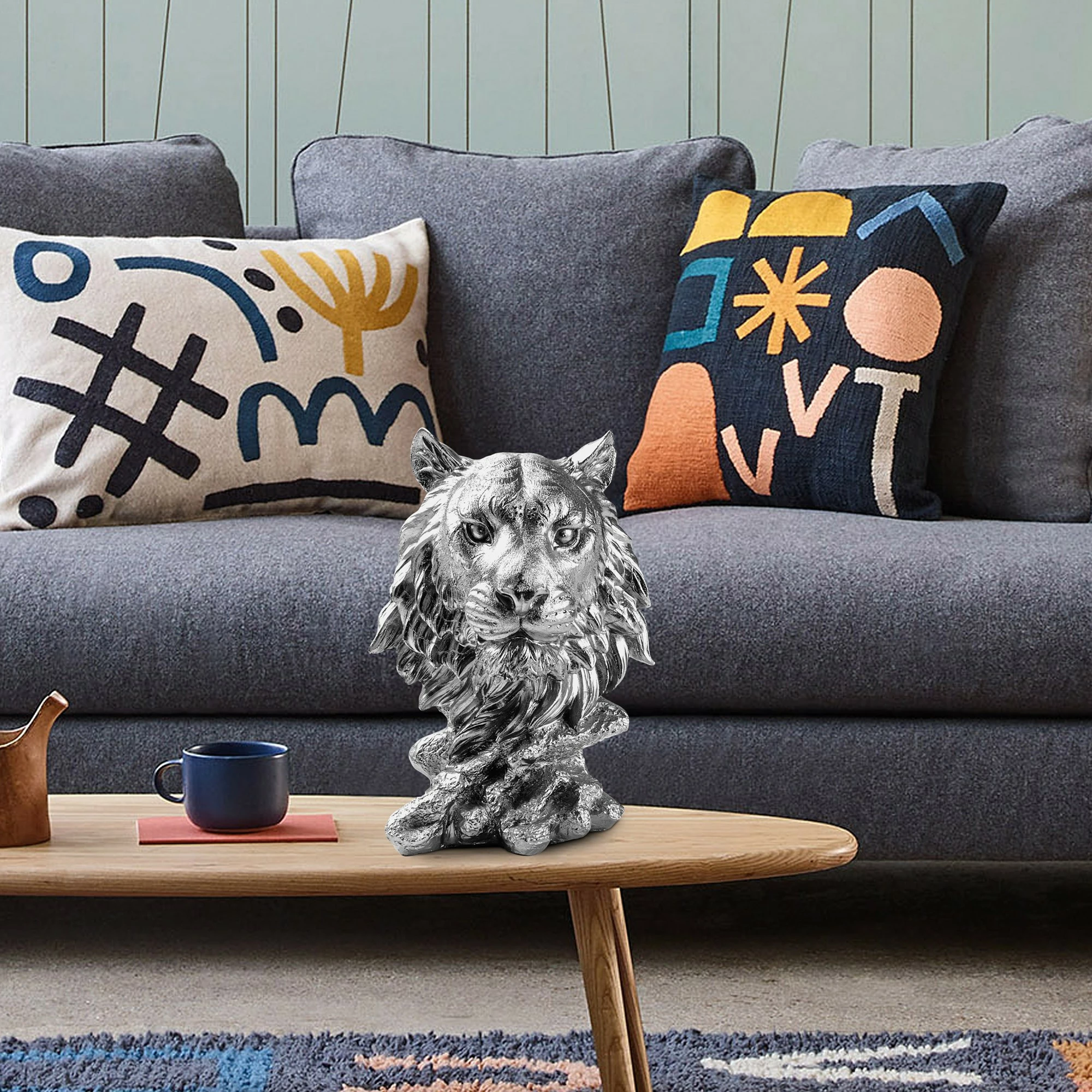 Objekt dekorativ, tigër, ngjyrë argjendi, Aberto Design