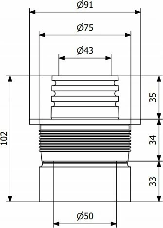 Reduktor kanalizimi OPERATIVE Purus 3106360 75/70-50/40, TPE, 2 bar, i zi