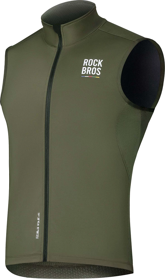 Jelek çiklizmi Rockbros TLMJ002 ROAD TO SKY, windproof i izoluar, breathable me panele mesh, 3 xhepa mbrapa, madhësia L, i gjelbër