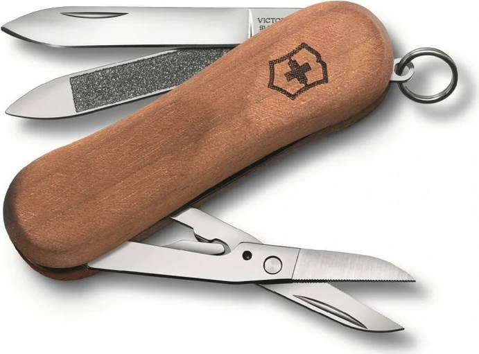 "Evolution Wood 81"Victorinox - Blister thikë xhepi, ngjyrë druri