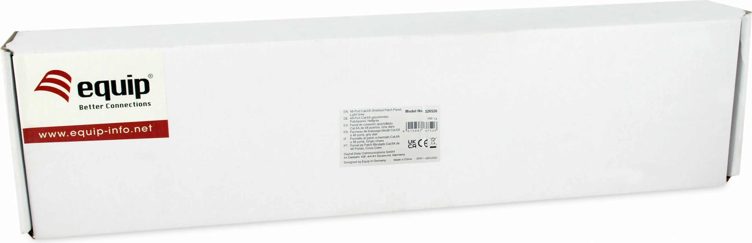 Patch panel Equip 326526, 48 porta, Cat6a, 10GBase-T, 1U, metalik, hiri