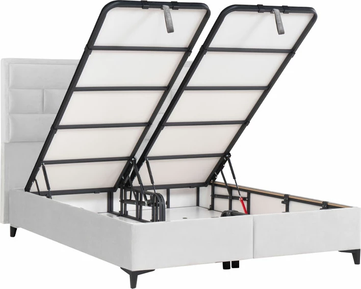 Krevat me hapësirë për depo, ngjyrë e bardhë, 215x165x121cm