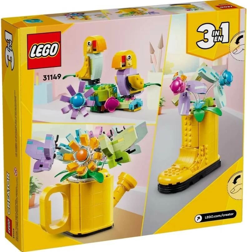Set ndërtimi LEGO Creator 31149 Flowers in a Watering Can, 420 pjesë, plastikë, 3-në-1