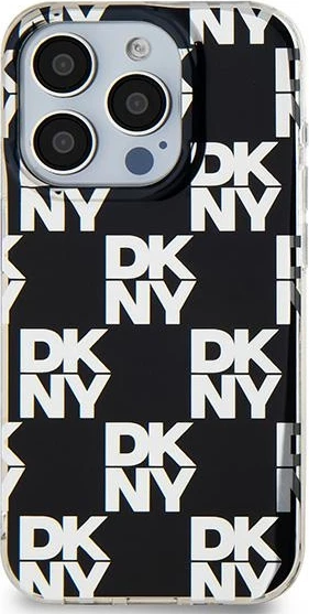 Mbështjellës DKNY IML Checkered Mono Pattern për iPhone 15 Pro Max, i zi