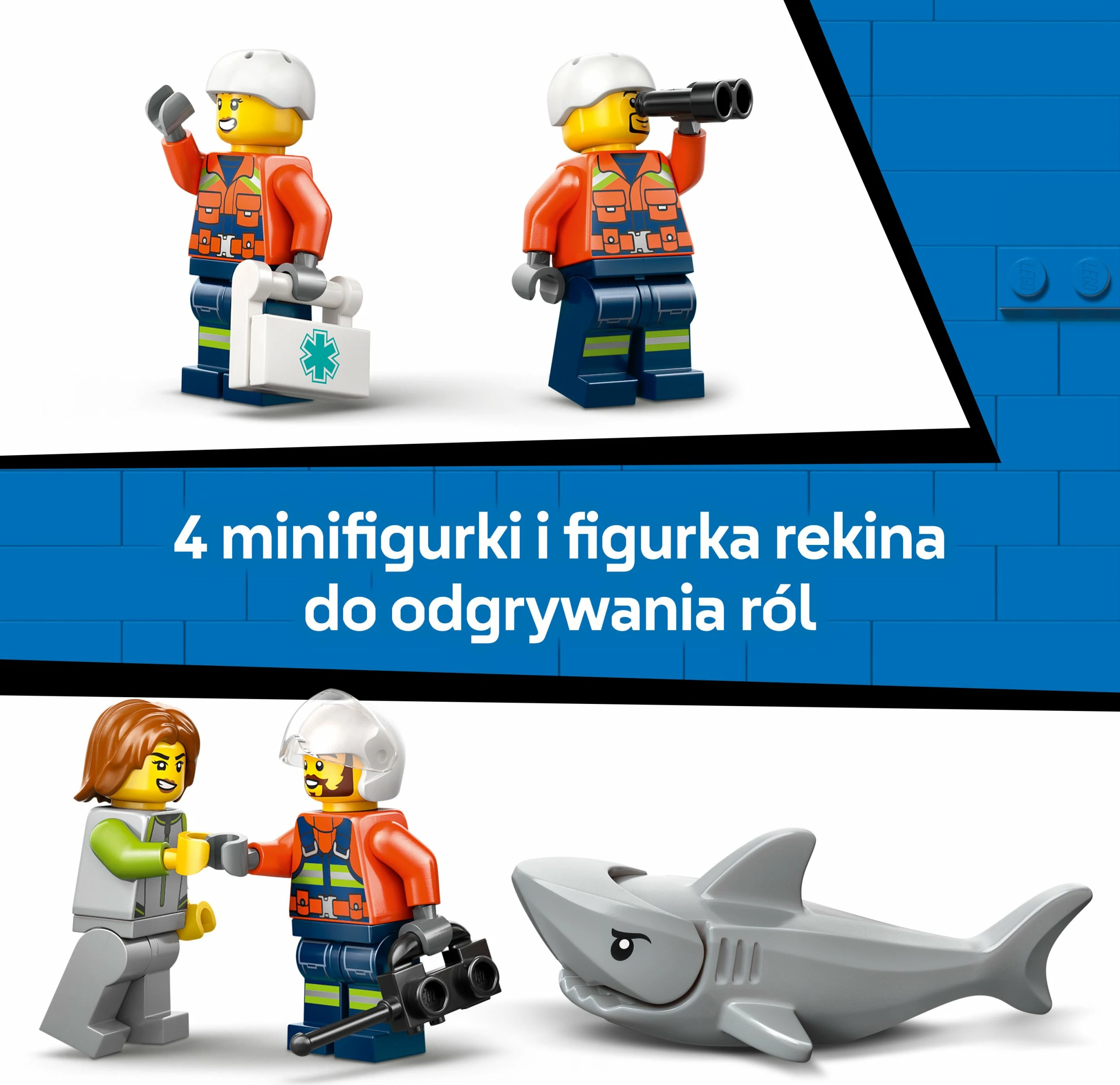 Set LEGO City LEGO Coast Guard Helicopter 60503, 551 copë, 7+, e kuqe/portokalli