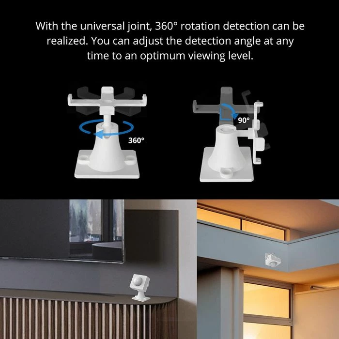 Mbajtëse muri SONOFF Motion Sensor-BASE për sensor lëvizjeje Zigbee SNZB-03, montim me vida ose shirit 3M, e bardhë