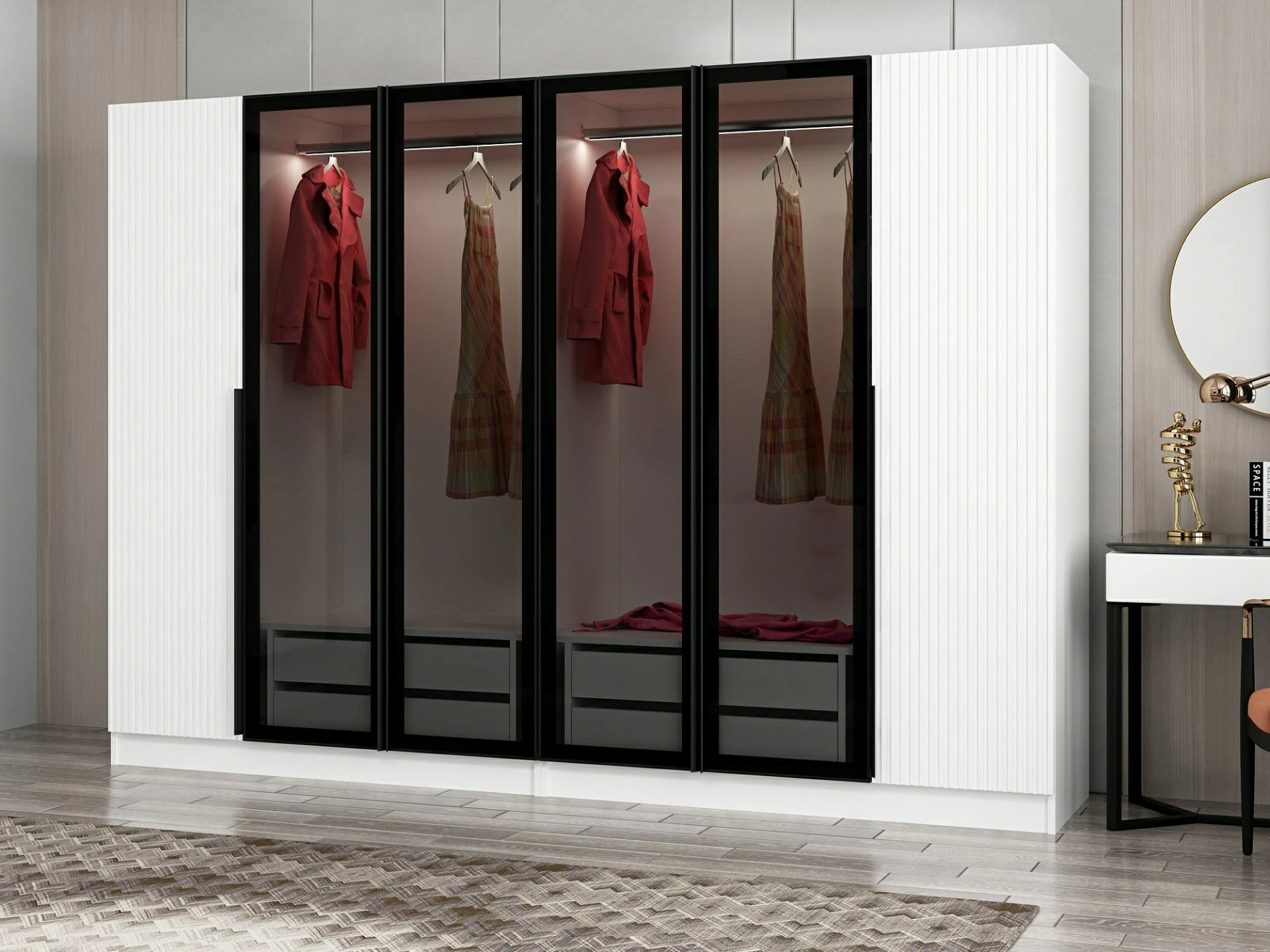 Dollap garderobe Skye Decor, Kale Plus, fume, 270x210x52cm